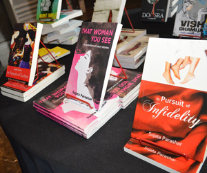 Sujata's books on display at the Panchkula Lit Fest 2016