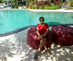 By the pool