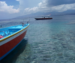 Author in Bali: Deep blue sea